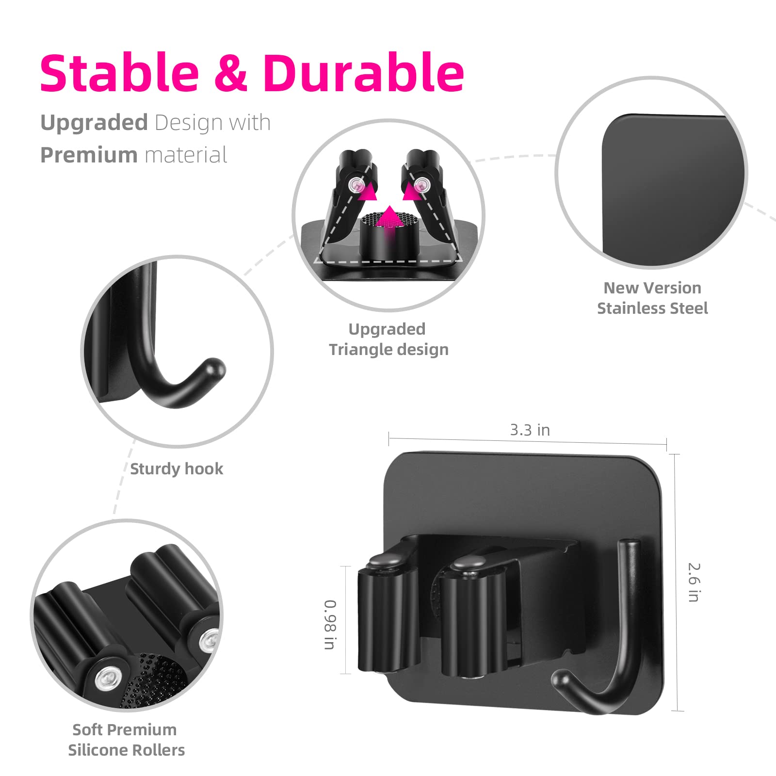 4 Pack Anti Slip Broom Holder
