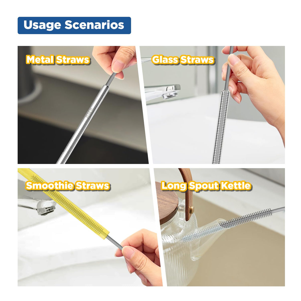 Silicone Straw Cleaner Brush (2 Count)