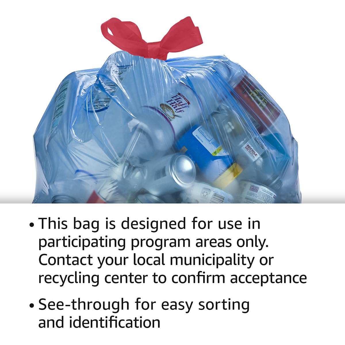 Blue Recycling Drawstring Trash Bags (60 Count)