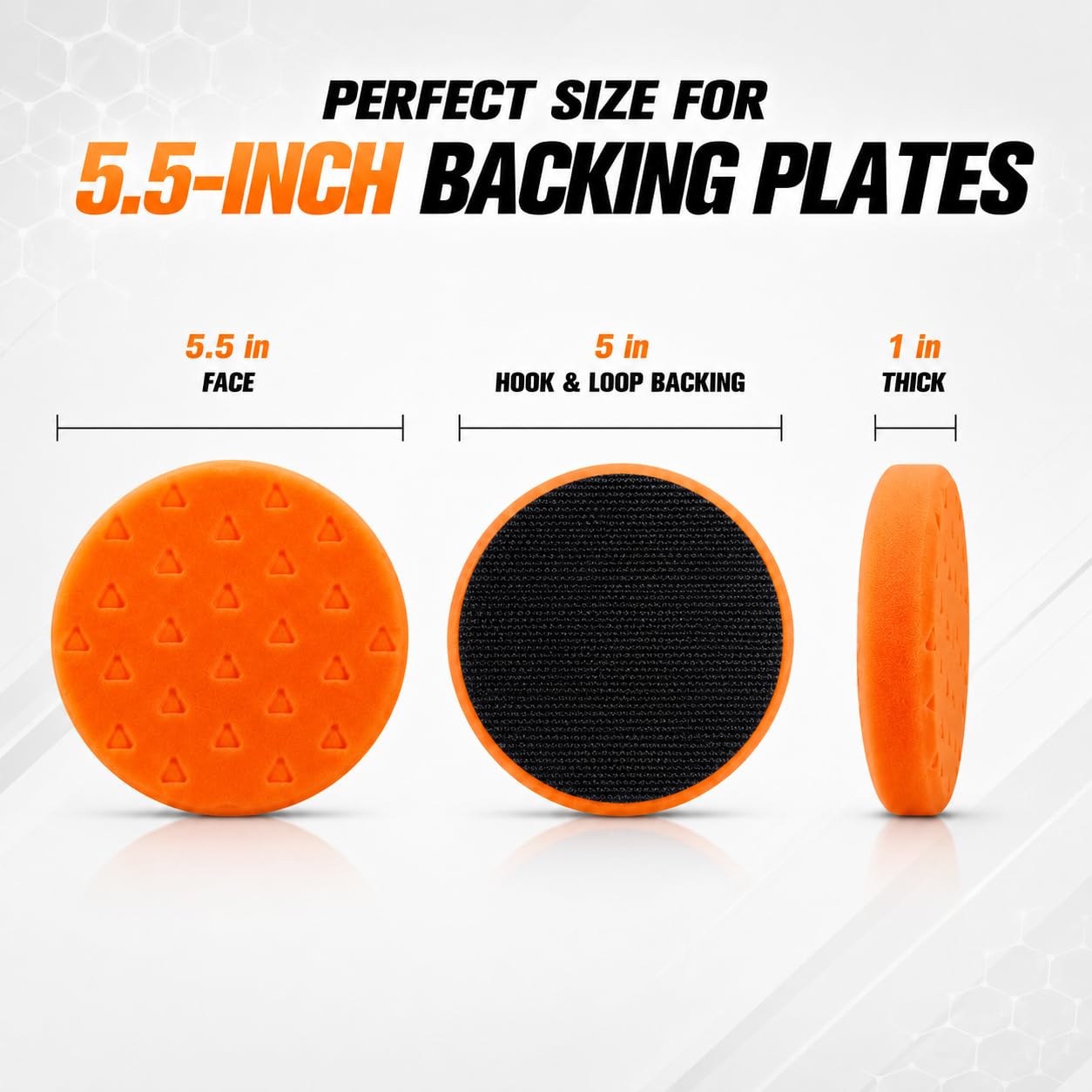 Buffing Pads 5.5 Inch 6 Pcs Foam Polishing Pad for Car Detailing (6 Count)