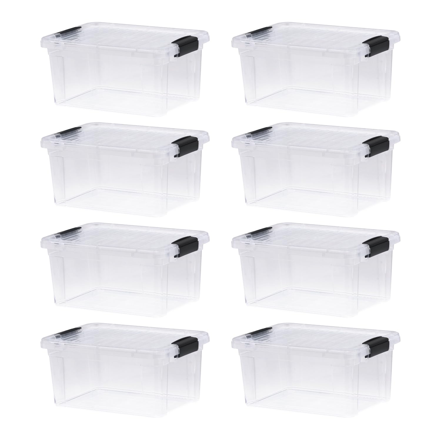 6.6 Quart Clear Plastic Storage Boxes with Lids (8 Count)