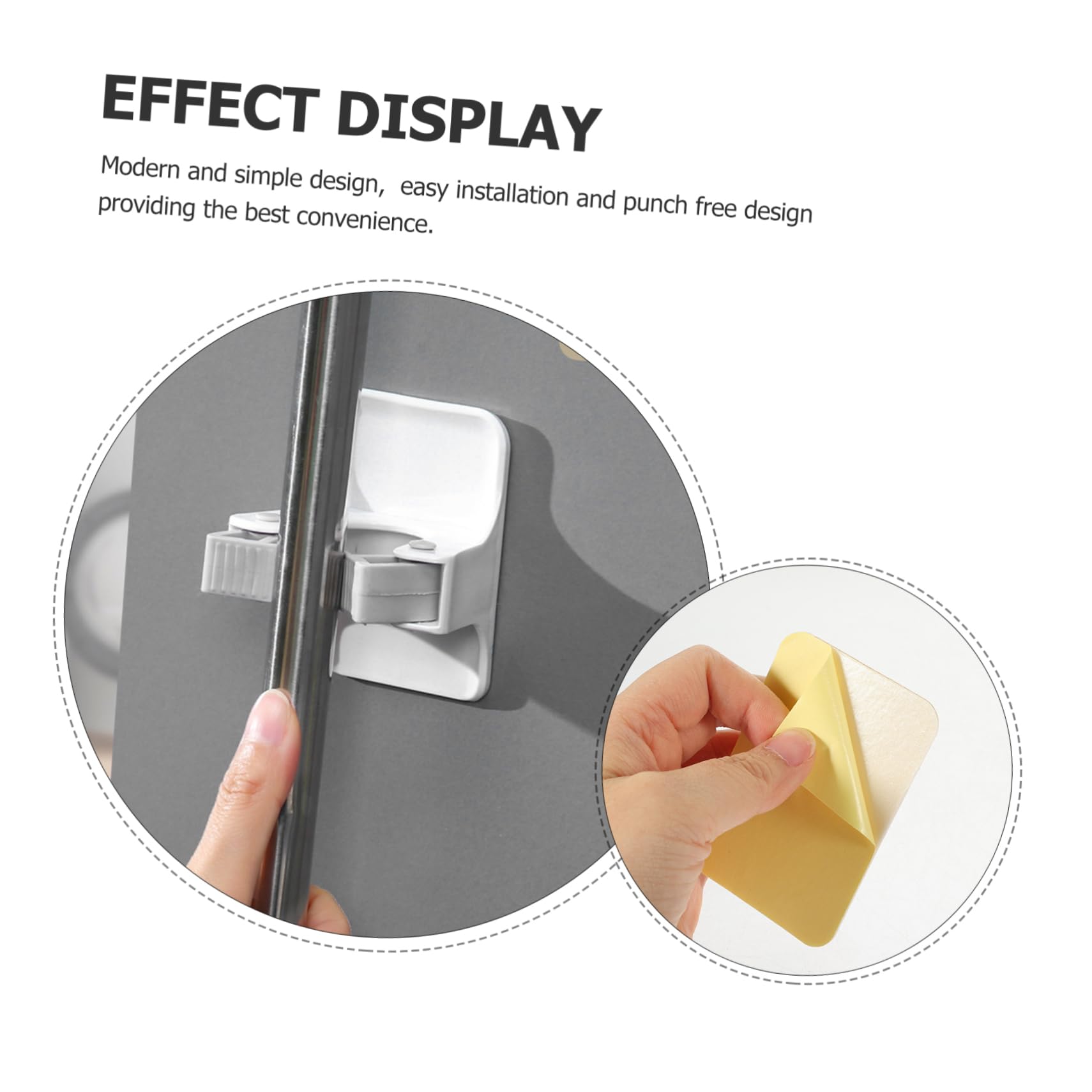 4pcs Mop Hanger Wall Mount Broom Clip Storage Hook Non