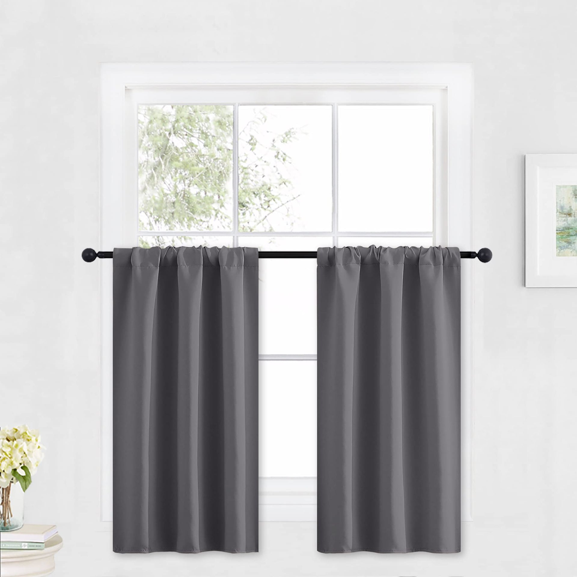 Kitchen Blackout Curtains Over Sink 36 inch Length