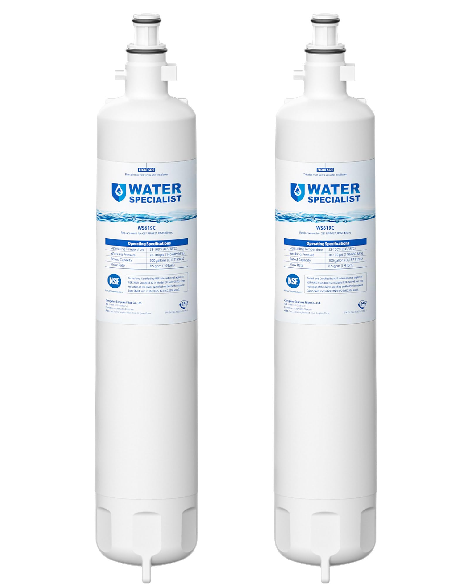 WS619C Water Filter Replacement for GE® RPWFE® (2 Count)