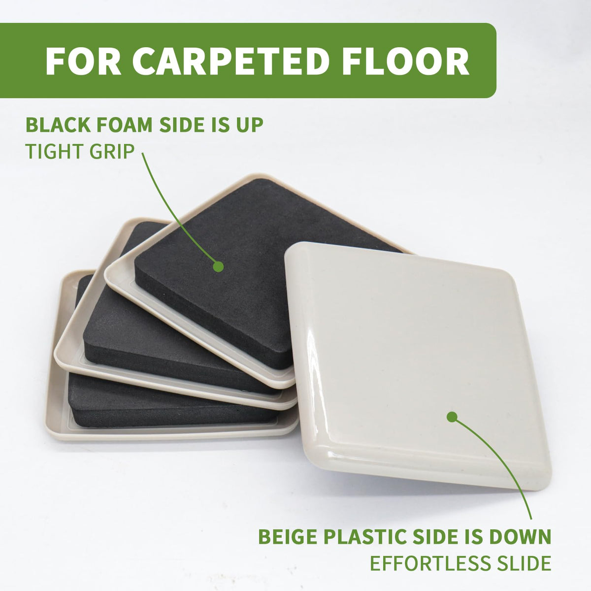 Furniture Sliders for Carpet 16 PCS (16 Count)