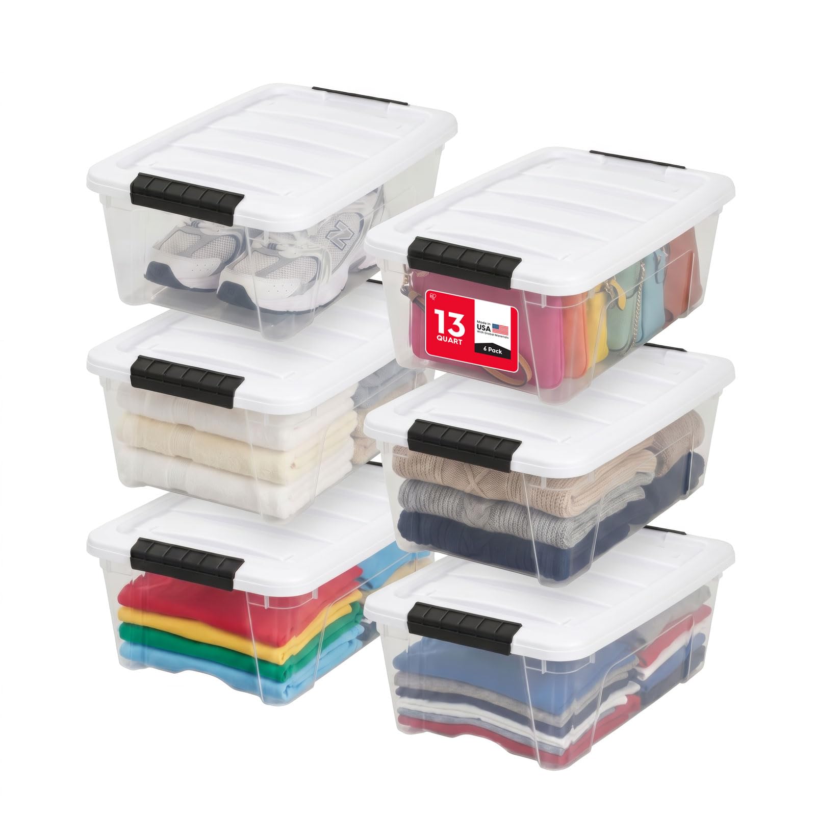 13 Qt Storage Bins with Lids (6 Count)