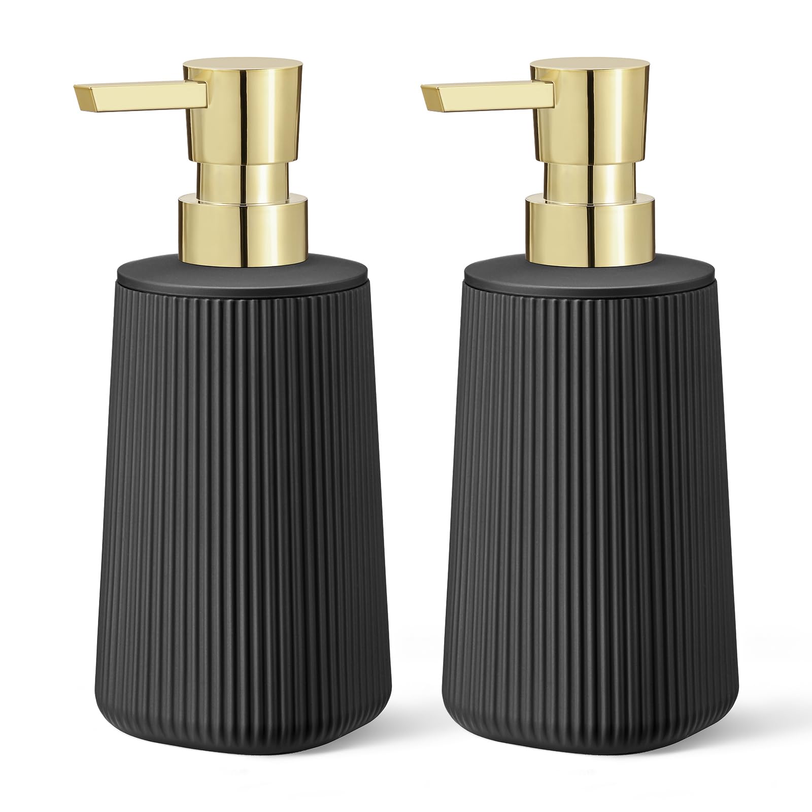 Black and Gold 2 Pack Hand Soap Dispensers Set (2 Count)
