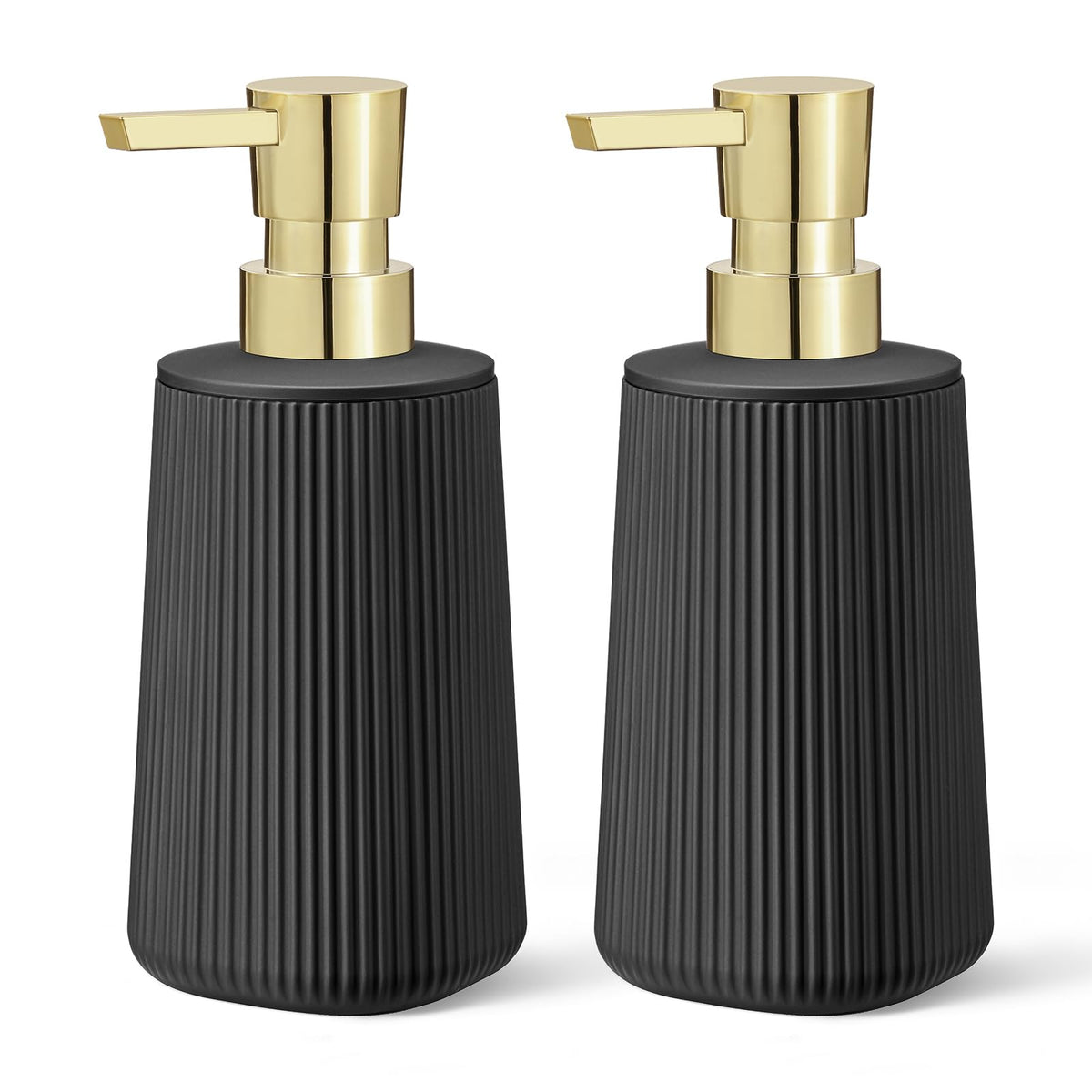 Black and Gold 2 Pack Hand Soap Dispensers Set (2 Count)