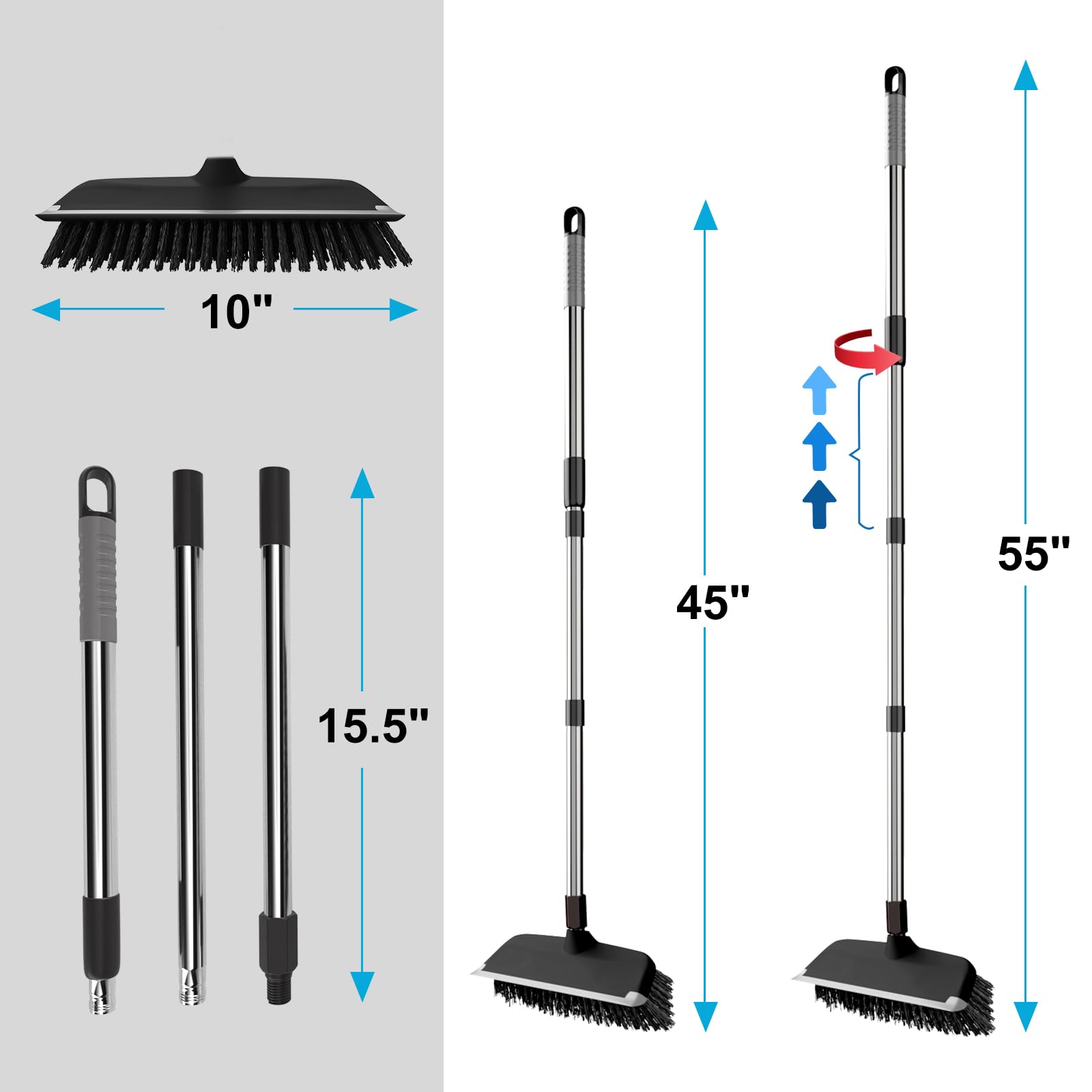 Floor Scrub Brush with 55" Long Handle