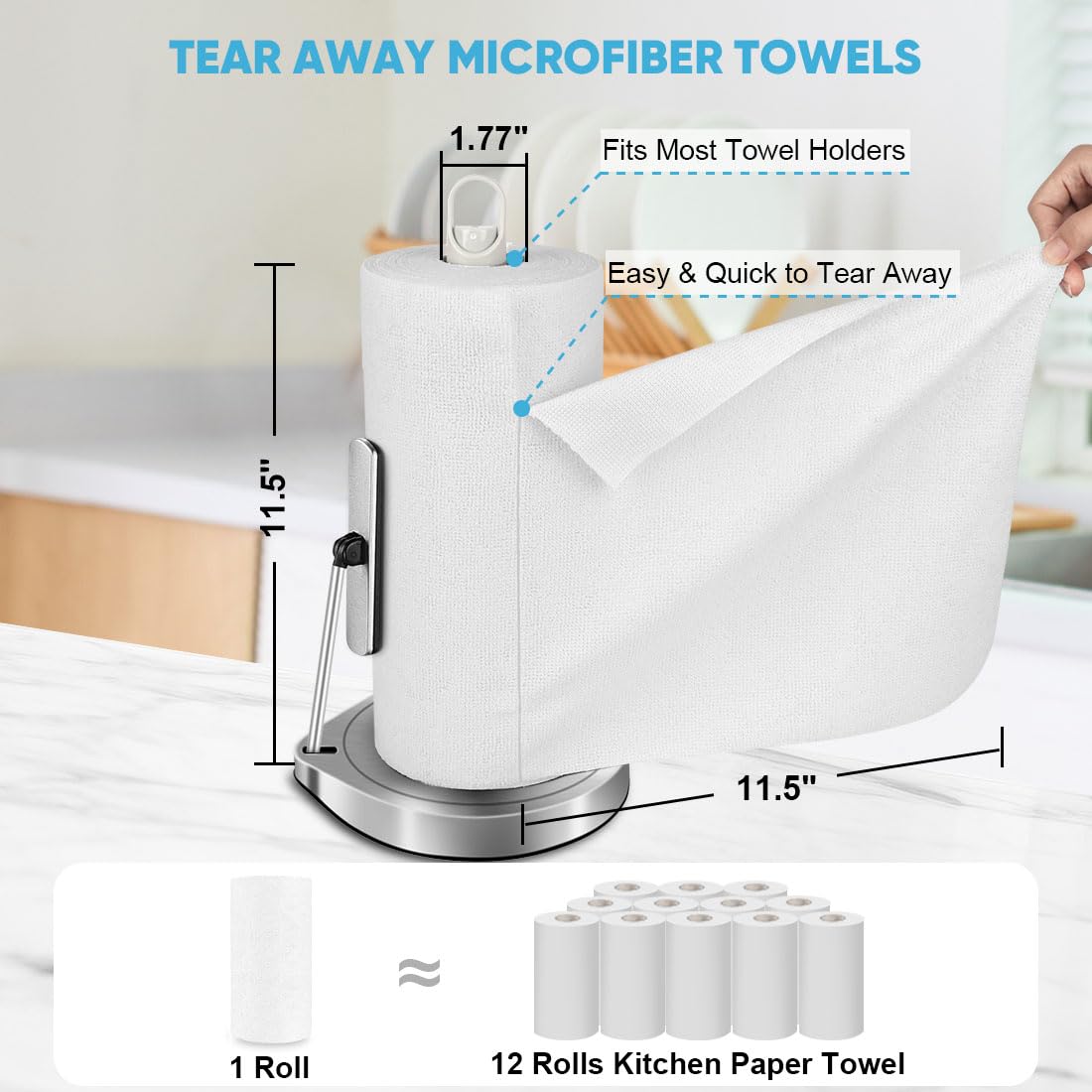 White Microfiber Cleaning Cloth Roll (50 Count)