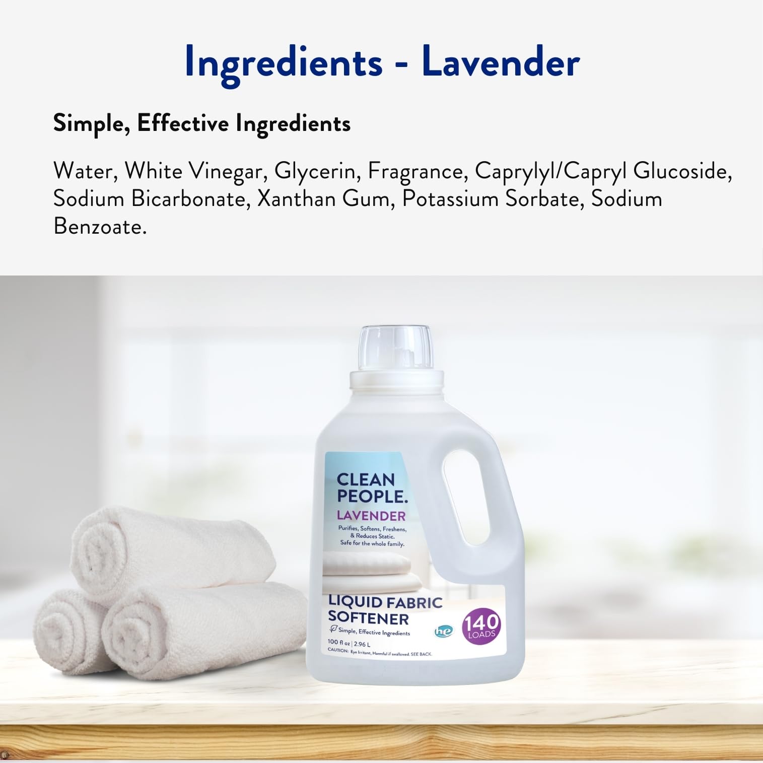 Clean People All Natural Liquid Fabric Softener (100 Fl Oz)