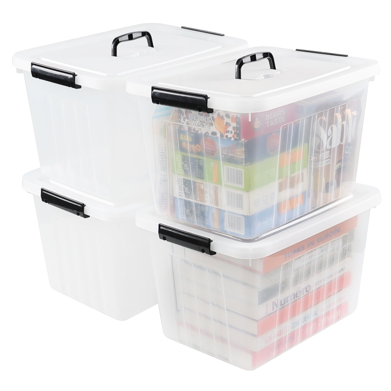 4 Pack Clear Plastic Latching Box (4 Count)