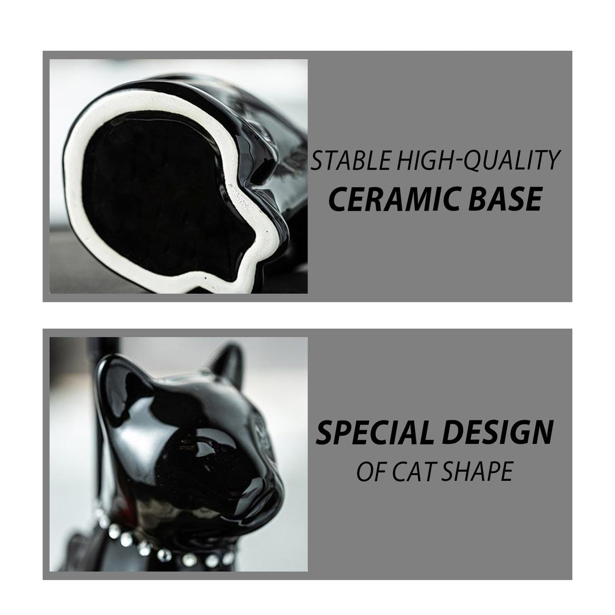 Ceramic Cat Toilet Brush and Holder Set (2 Count)