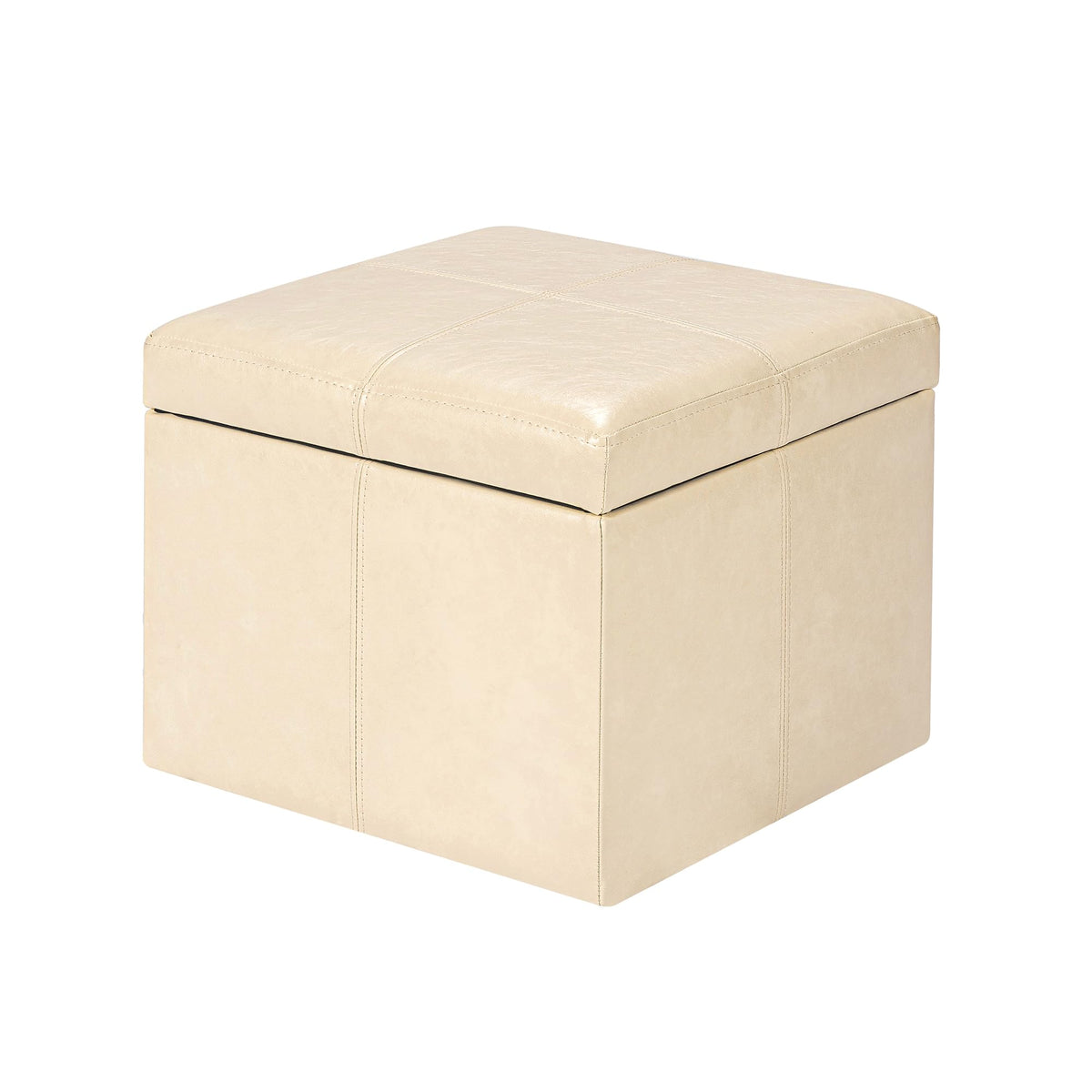 Modern Faux Leather Cube Storage Ottoman Bench