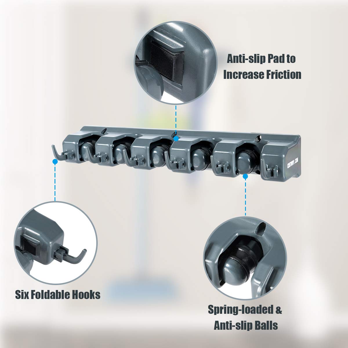 Wall Mount Mop Broom Holder