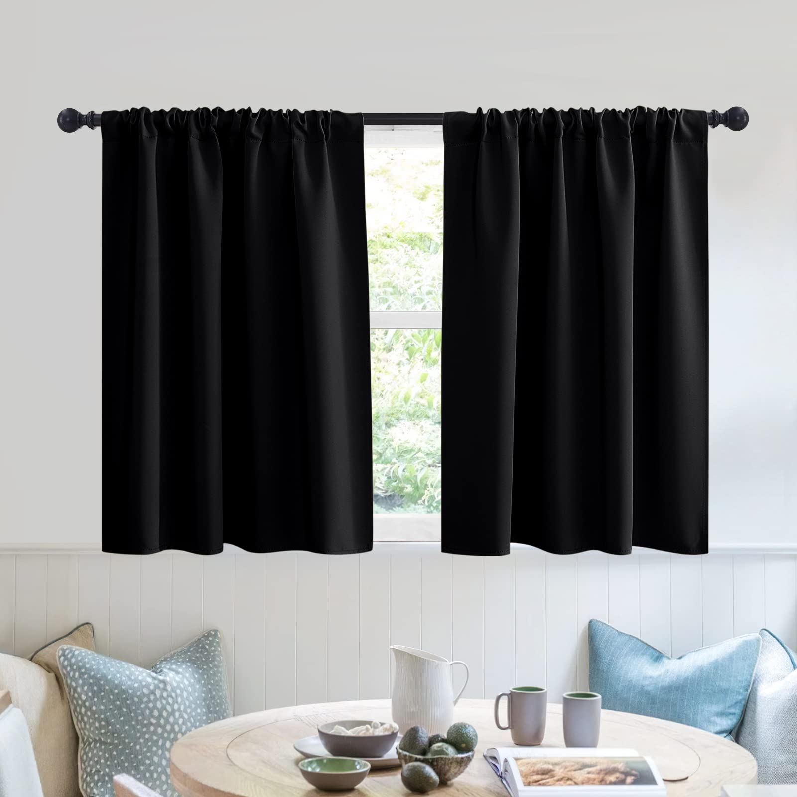 Short Blackout Privacy Curtains 30 inch Long for Bathroom Window