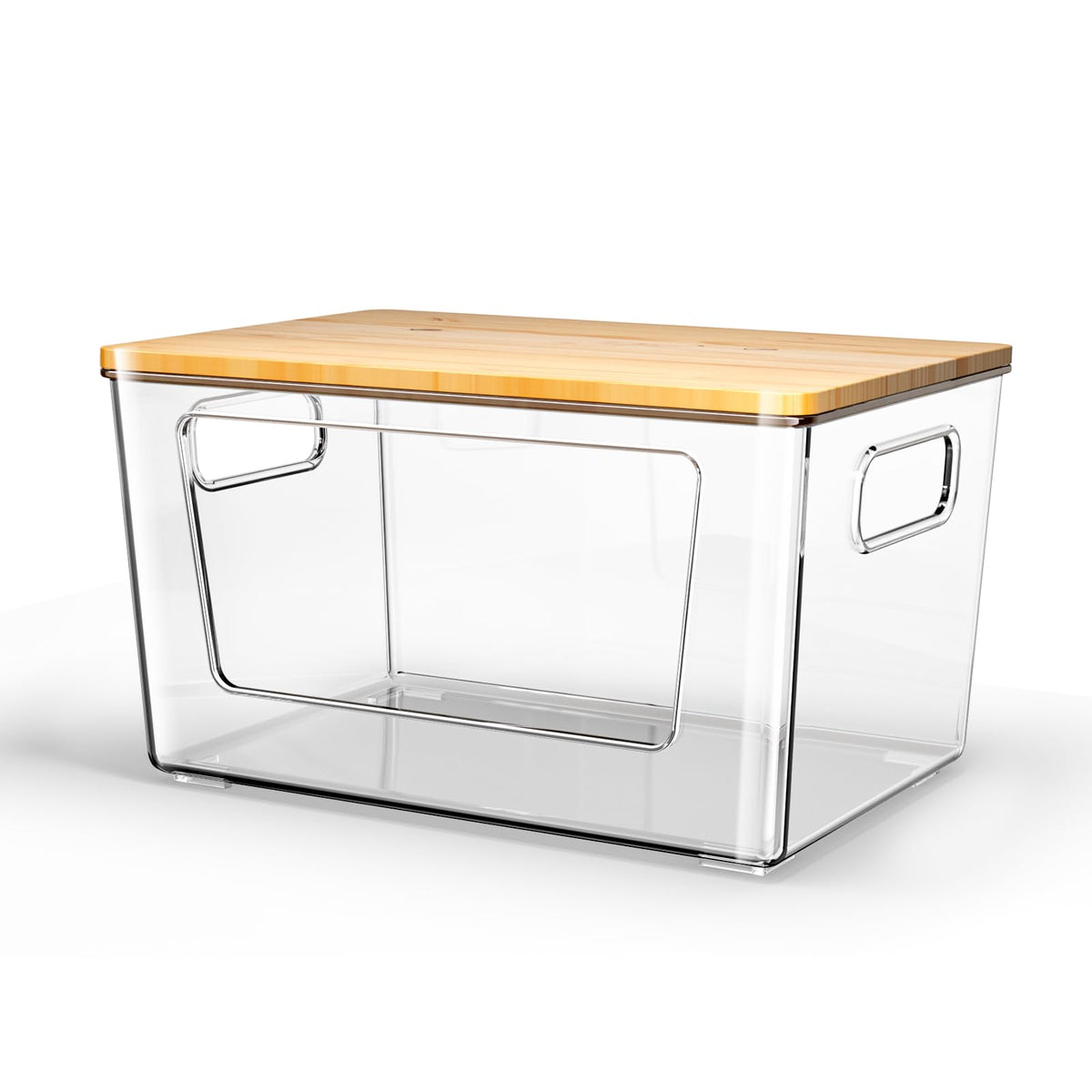 Trash Bag Holder with Bamboo Lid Stackable Trash Bag Dispenser