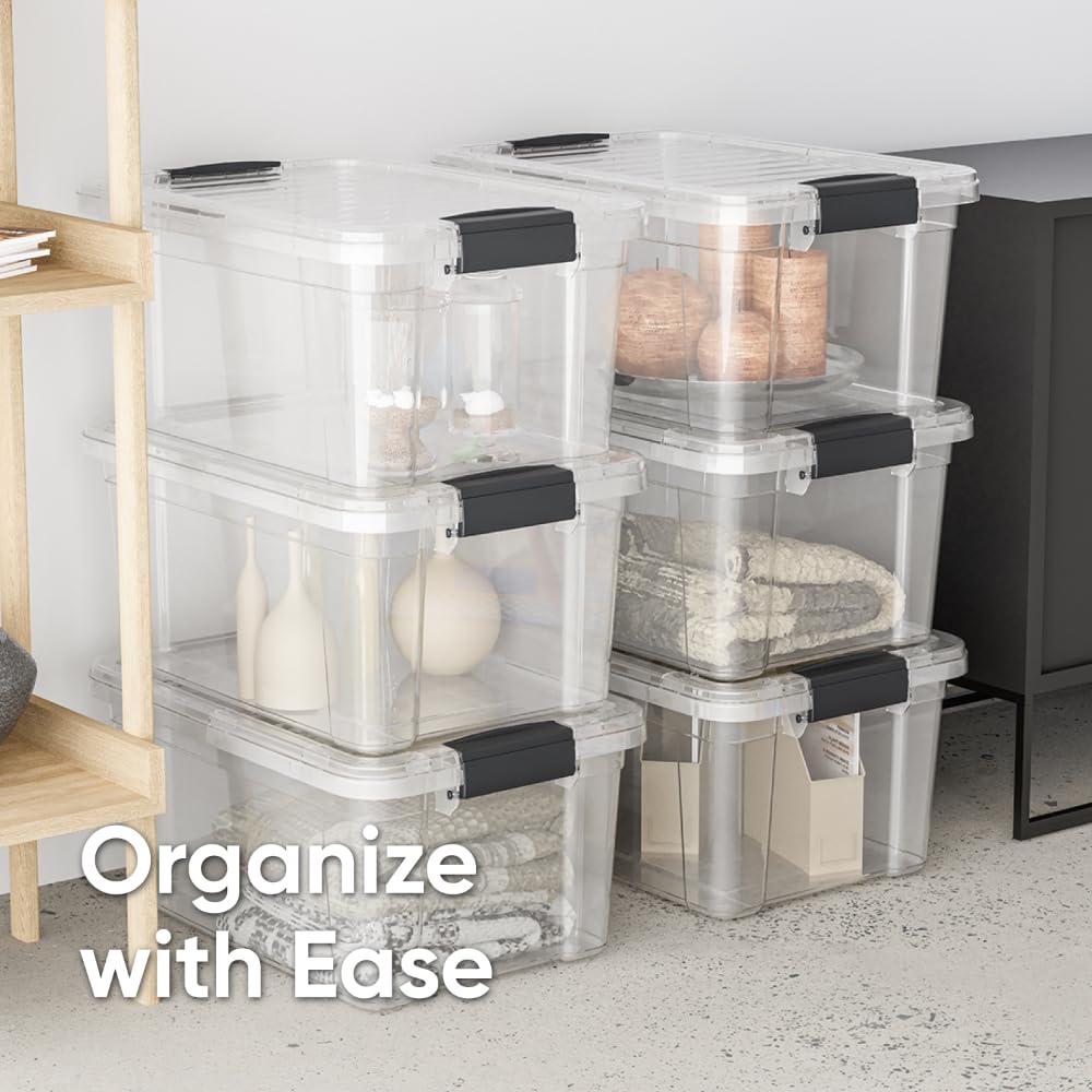 Clear Storage Boxes with Lids (4 Count)