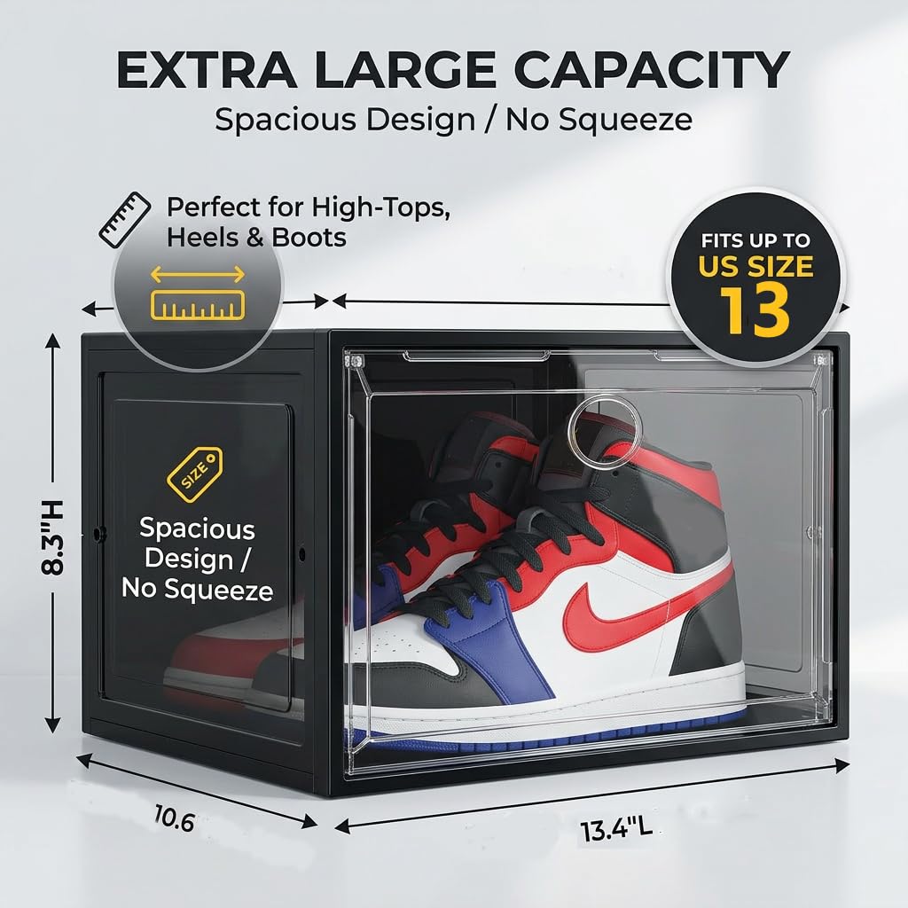 Large Clear Plastic Stackable Shoe Boxes 8 (8 Count)