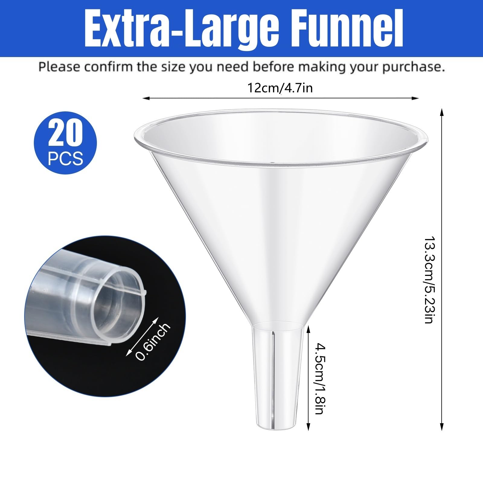 20PCS Plastic Funnels
