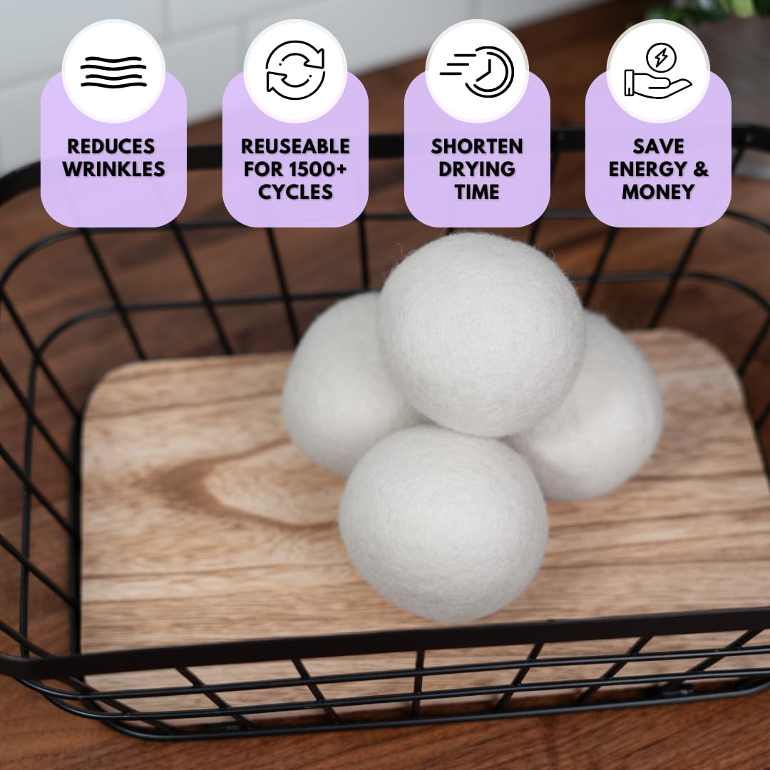 Lavender Scented Wool Dryer Balls (6 Count)