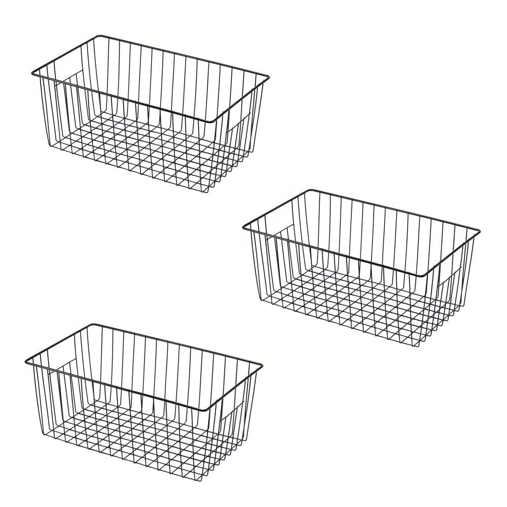 16" L x 12" W Wider Freezer Storage Organizer Baskets Container (3 Count)