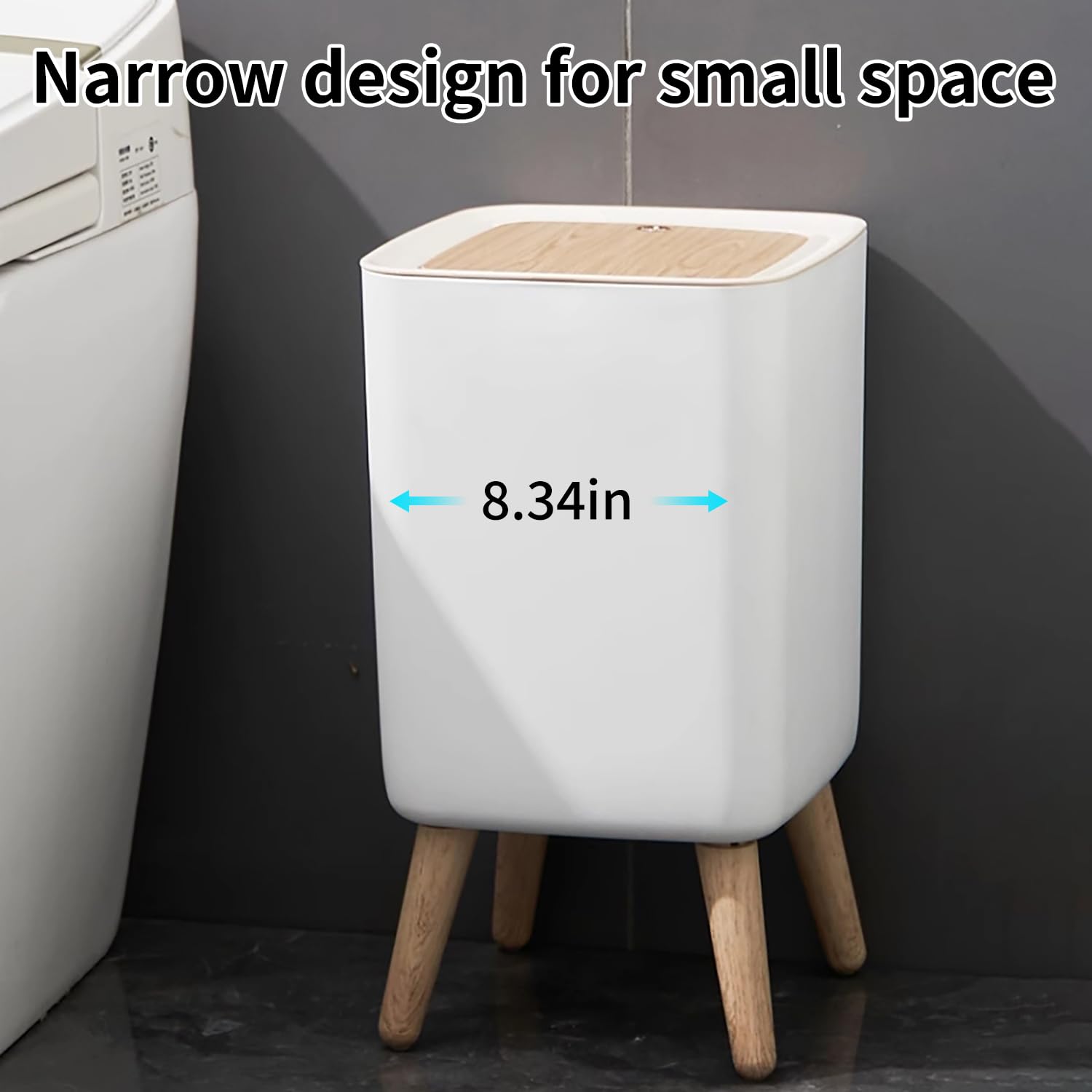 Mini White Plastic Trash Can