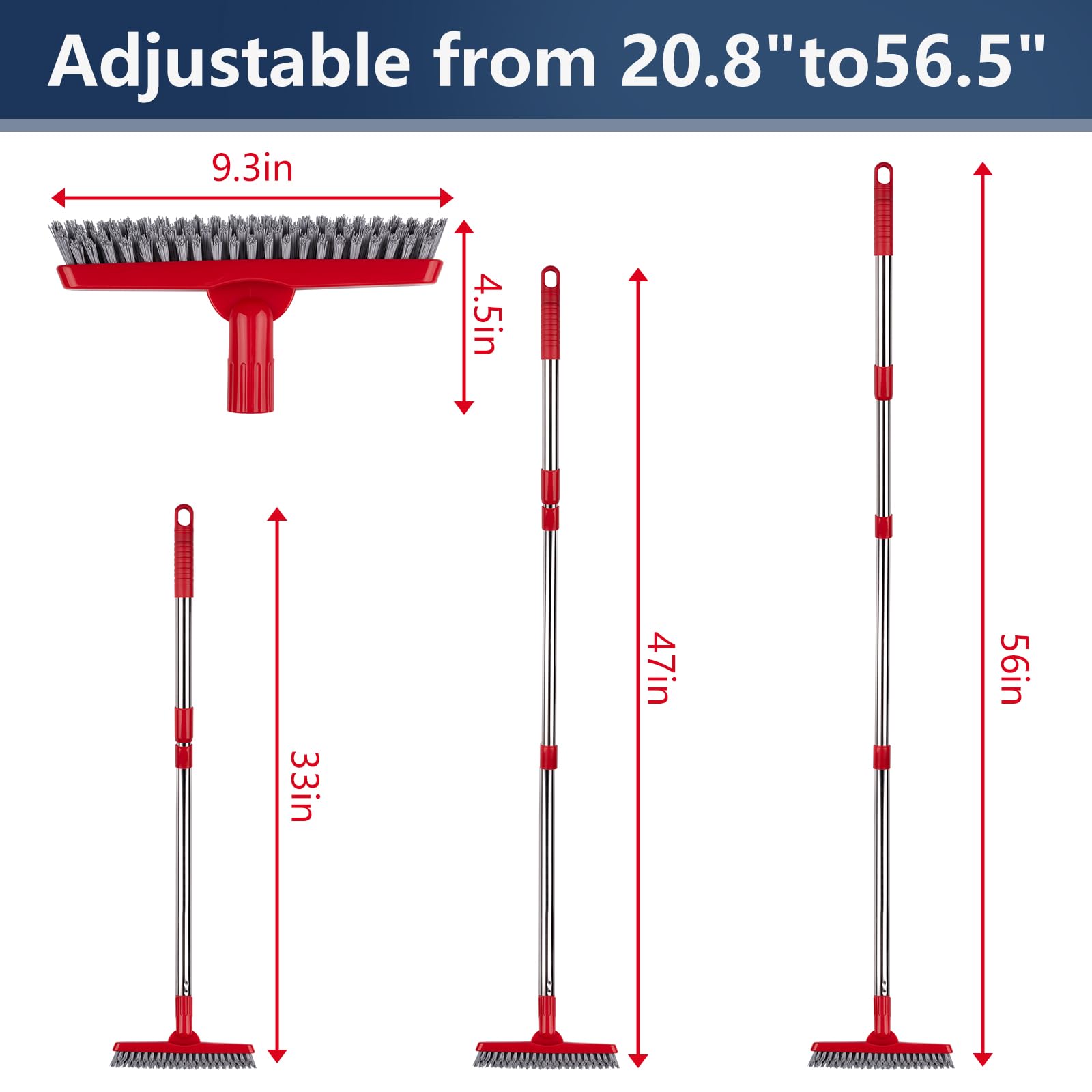 2 Pack Grout Brush with Long Handle (2 Count)