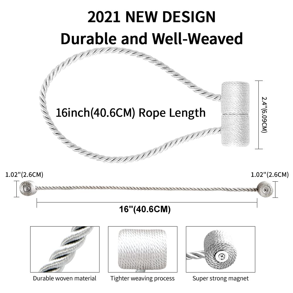 18 Inch Strong Magnetic Curtain Tiebacks (4 Count)