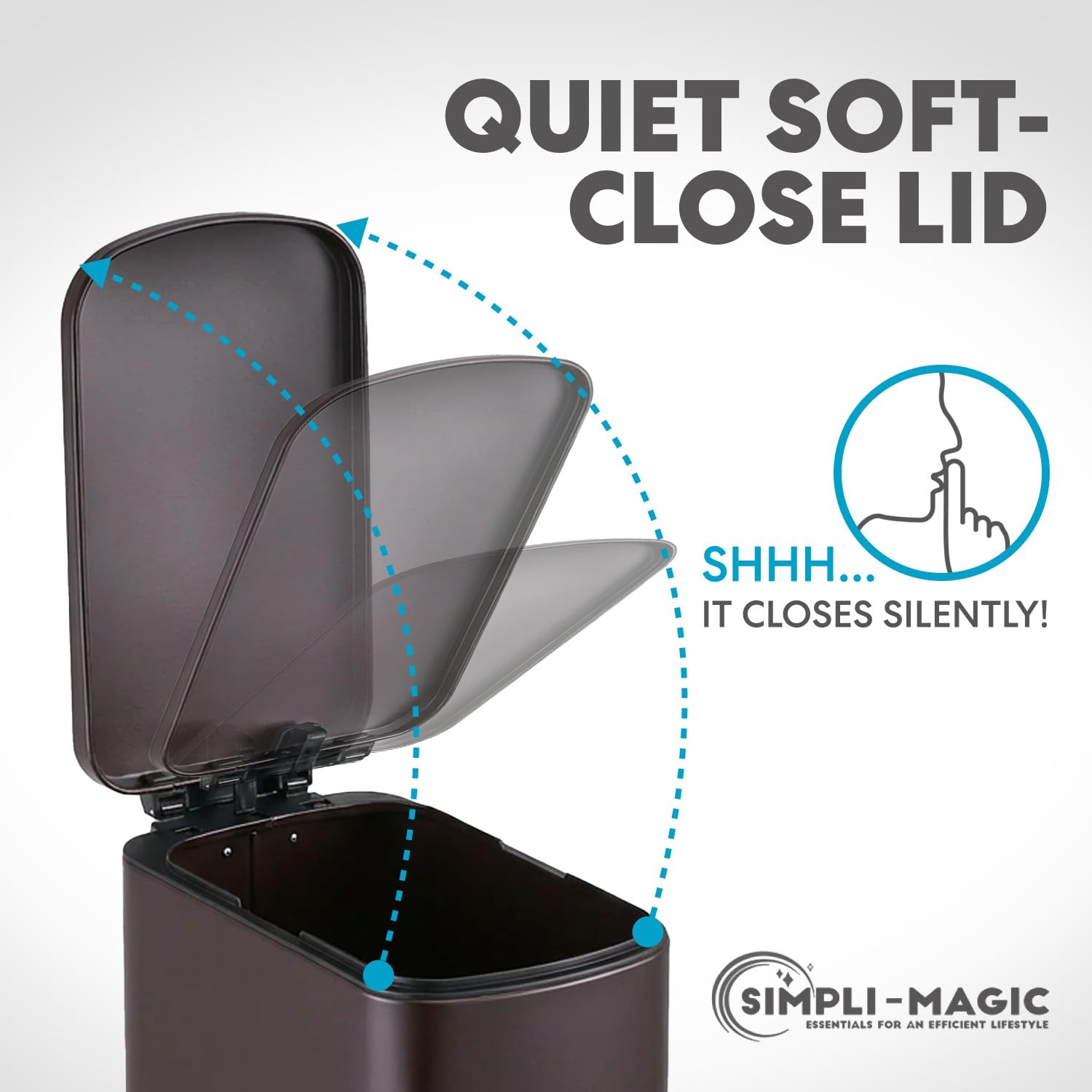 6L 1.6G Stainless Steel Bathroom Trash Can with Hands