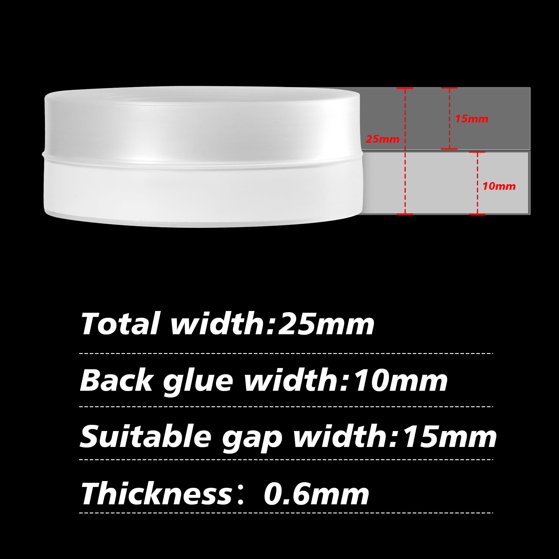 25mm 16.4 Feet Silicone Weather Stripping Door Seal (16.4 Foot)