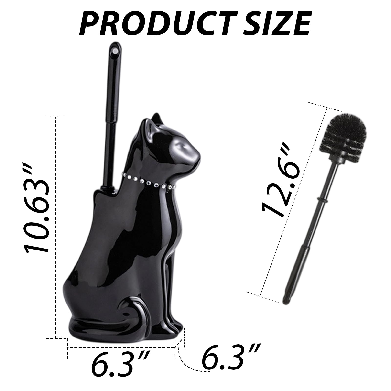 Ceramic Cat Toilet Brush and Holder Set (2 Count)