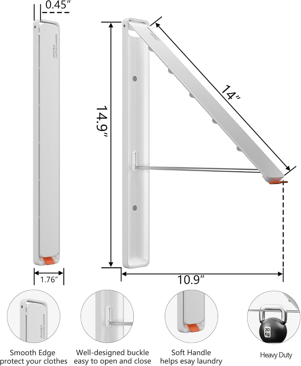Clothes Drying Rack Wall Mounted (2 Count)