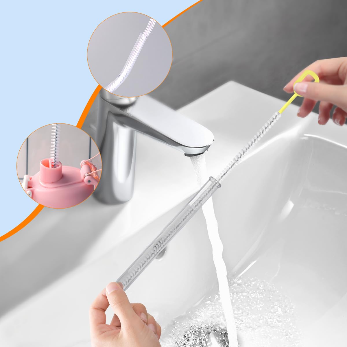 Straw Clean Brush Extra Long Straw Tube Brushes for Cleaning (4 Count)