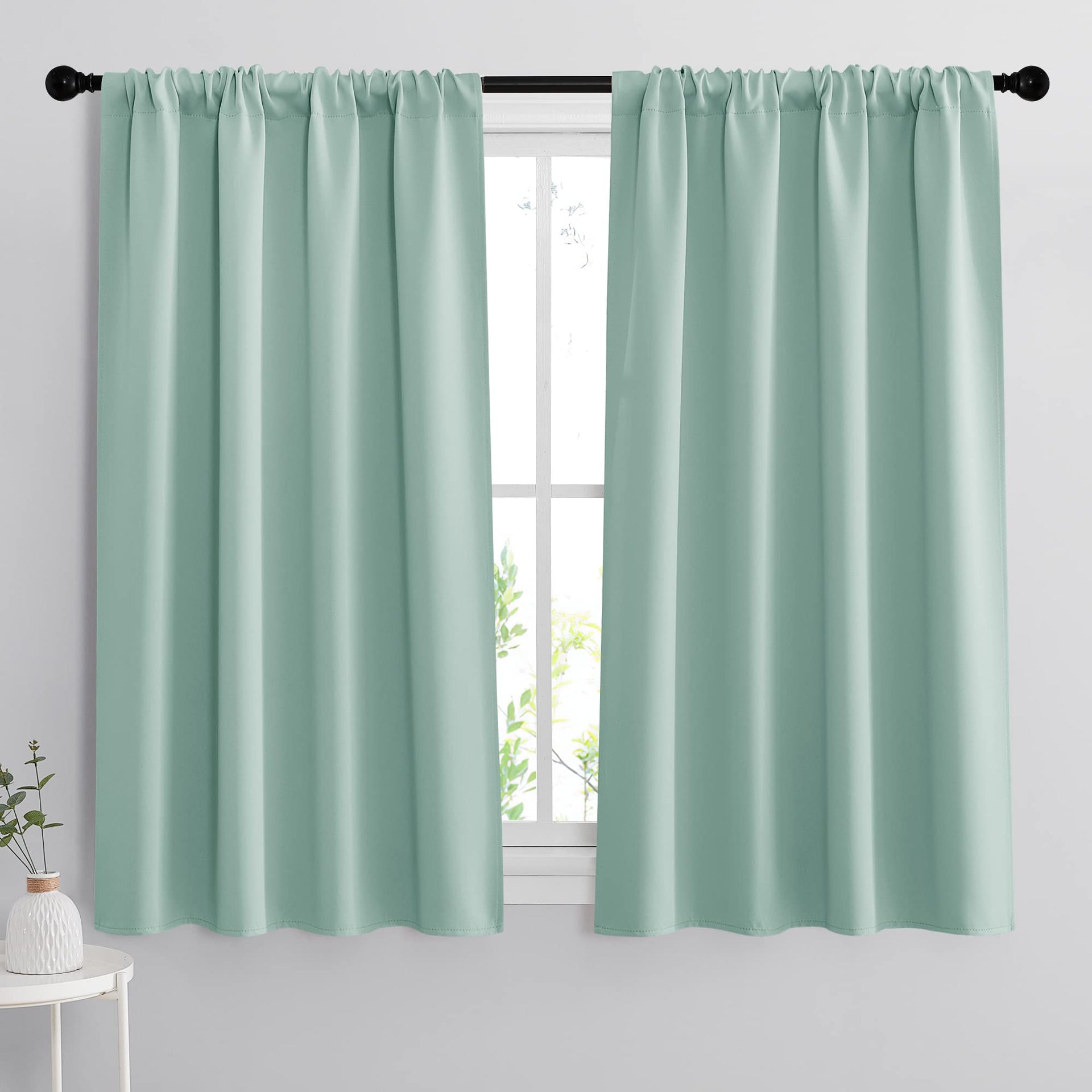 Small Window Curtains 45 inches Length for Kitchen Cafe Bathroom