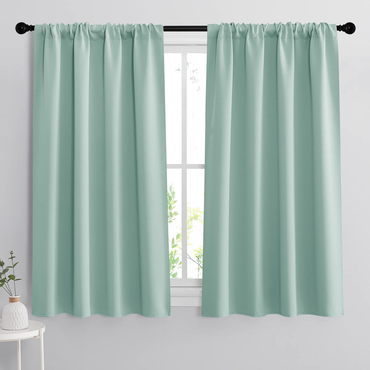 Small Window Curtains 45 inches Length for Kitchen Cafe Bathroom