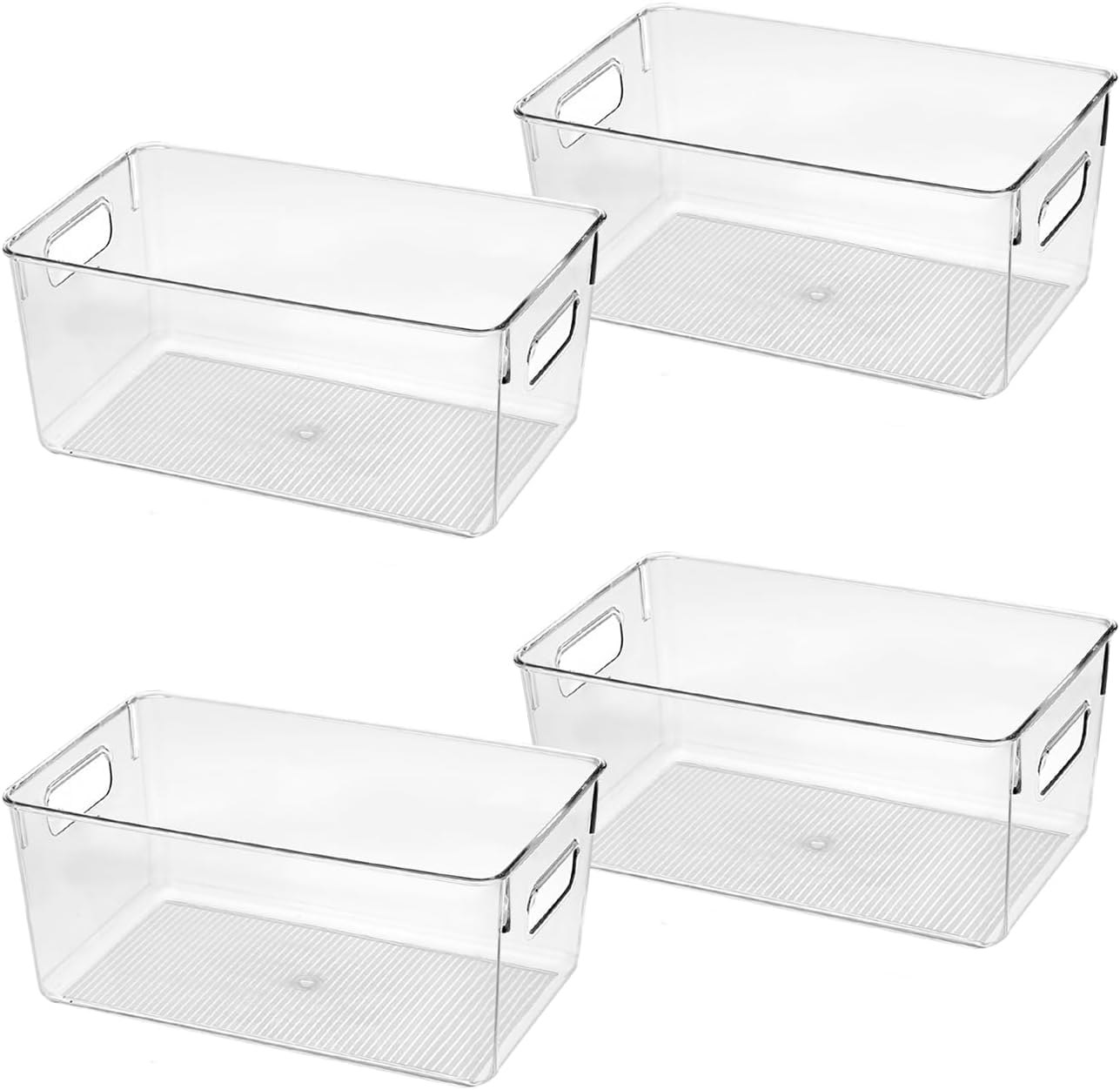 Clear Plastic Storage Bins (4 Count)