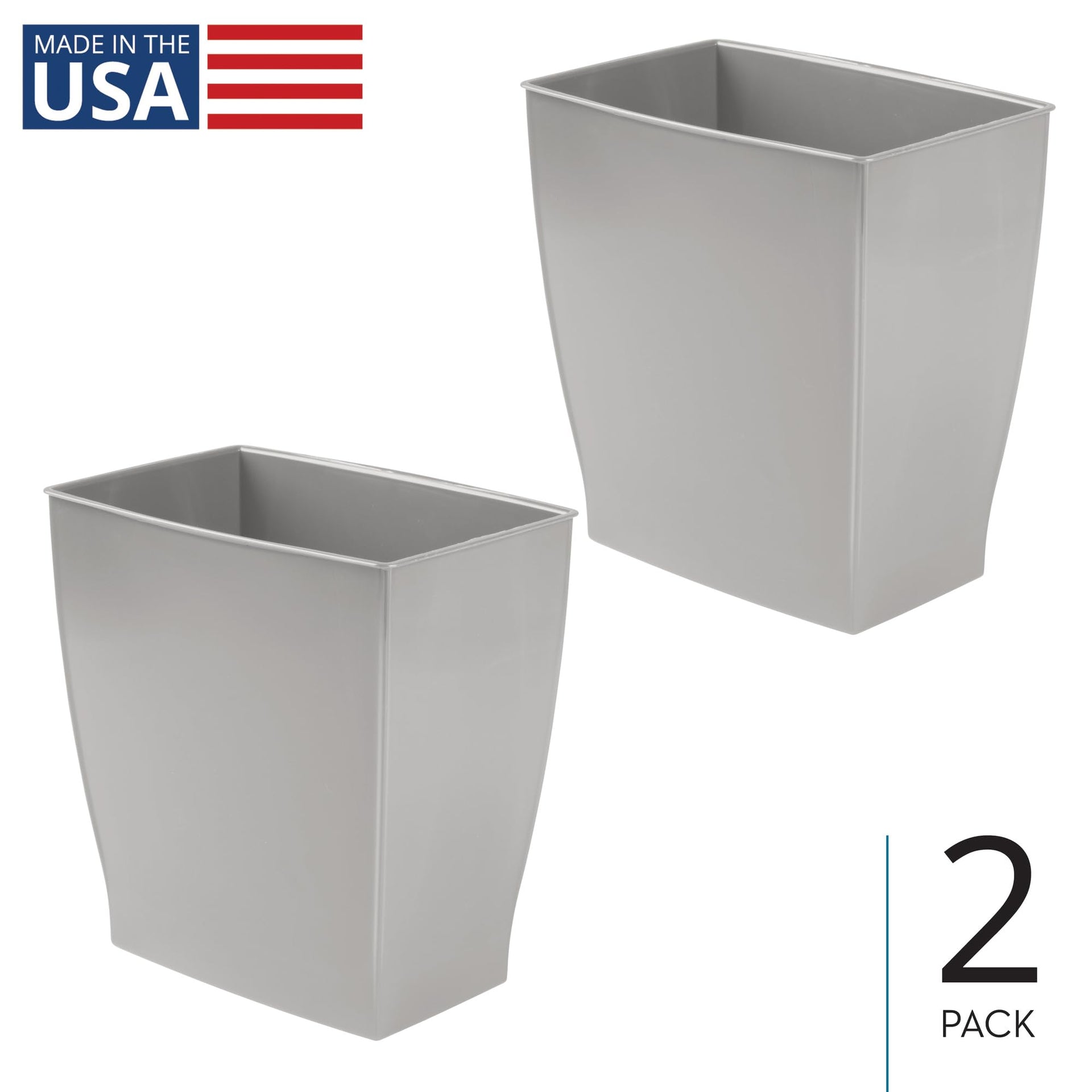 Small Plastic Bathroom Trash Can (2 Count)