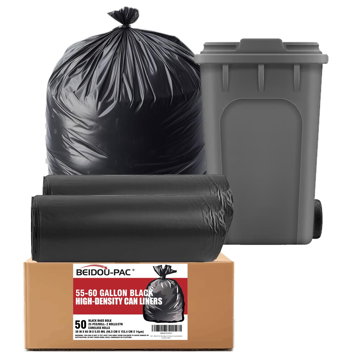55 60 Gallon Trash Bags (50 Count)