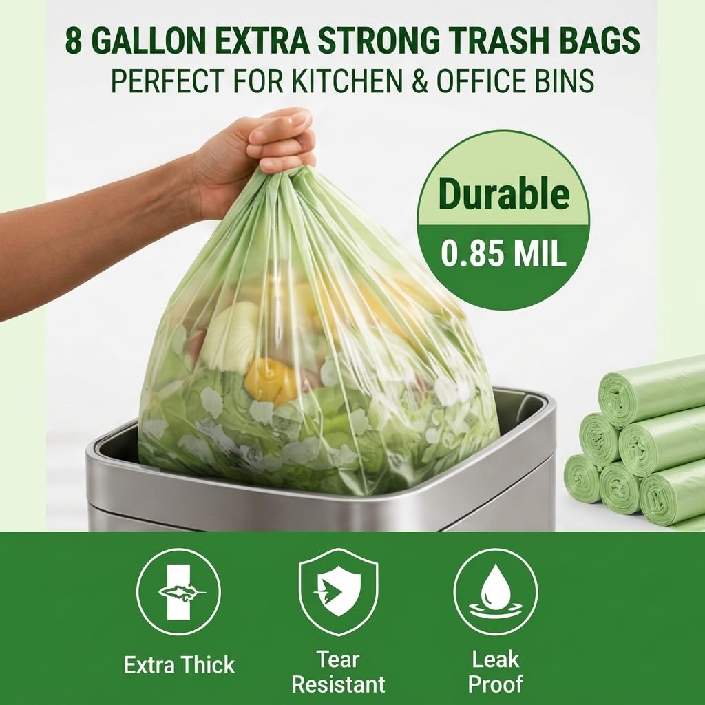 6 8 Gallon Compostable Trash Bags (100 Count)