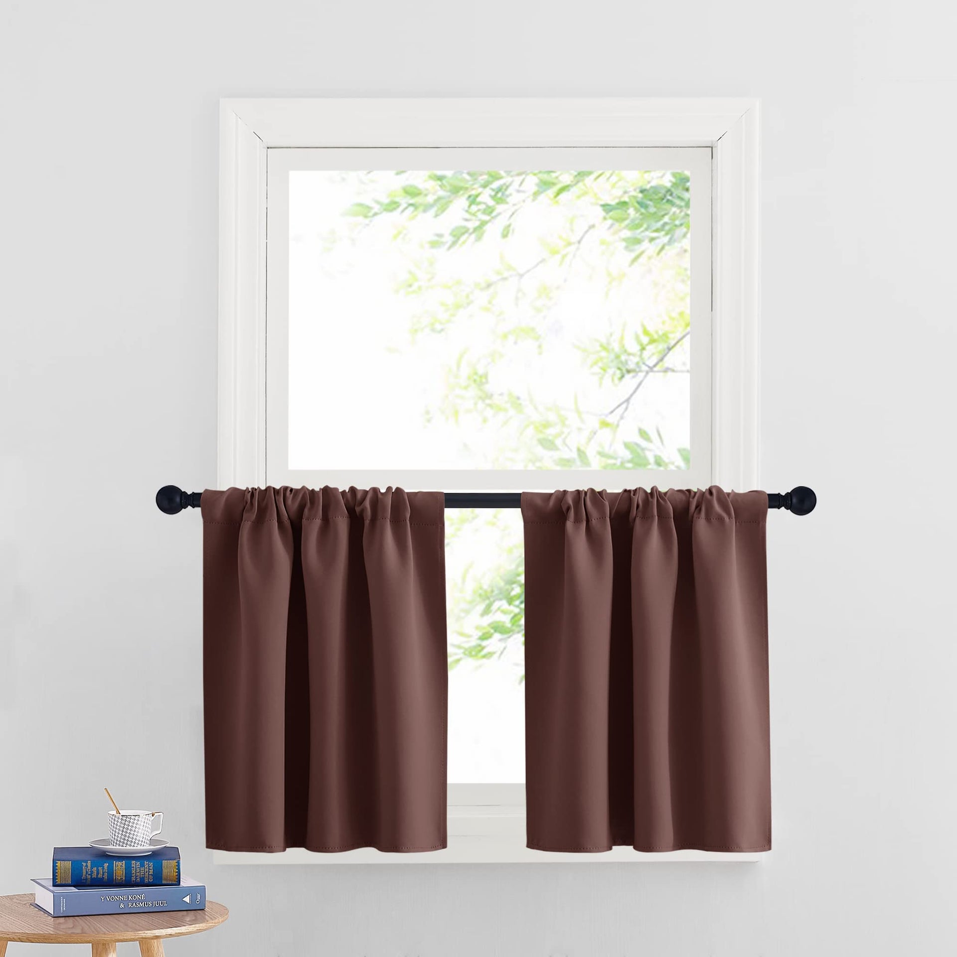 Cafe Blackout Curtains 24 inch Length