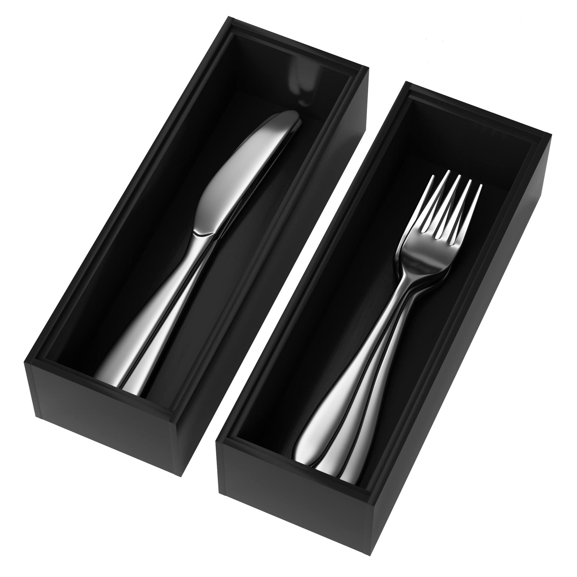 Premium Bamboo Kitchen Drawer Organizer (2 Count)