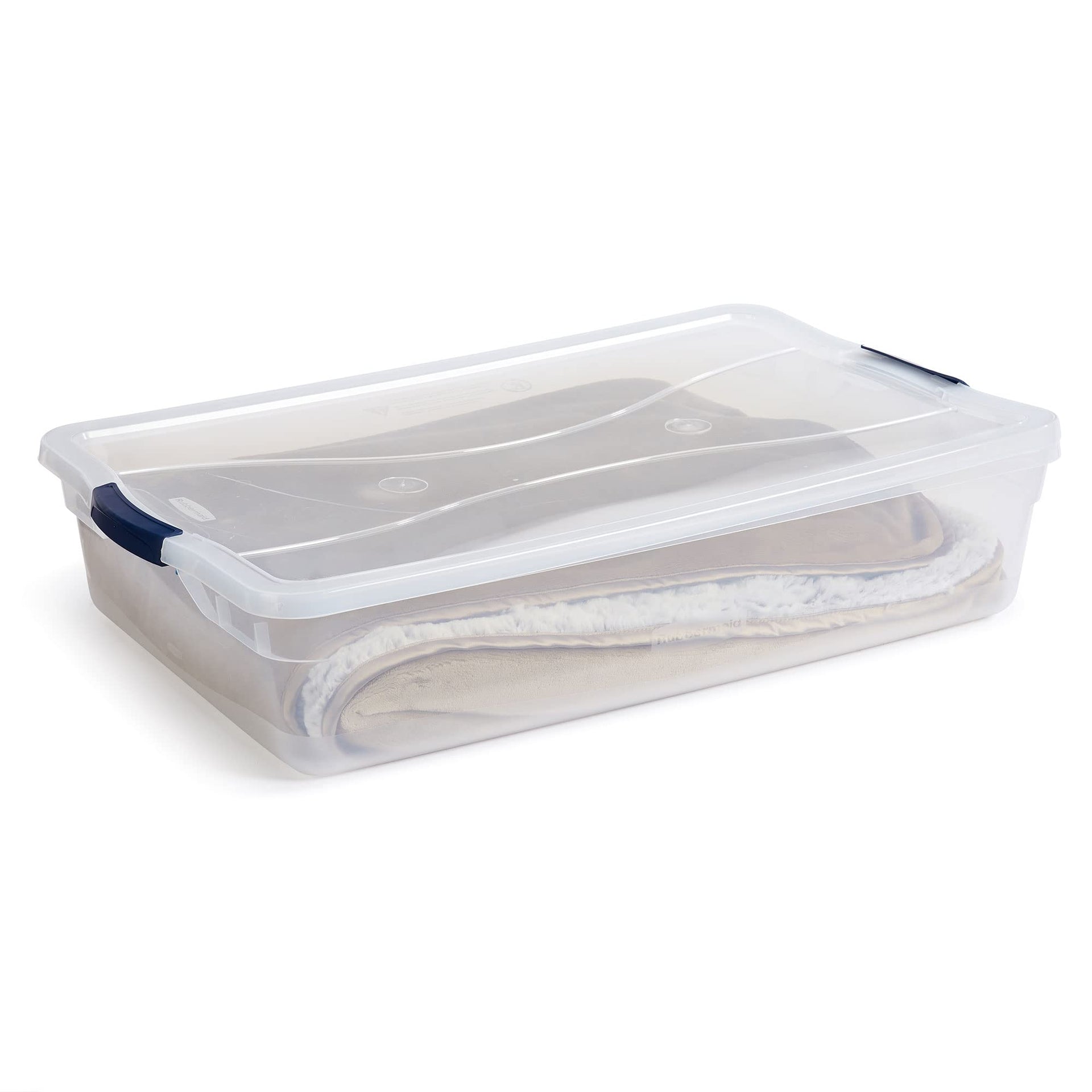 Cleverstore 42 Quart Stackable Plastic Storage Container Organizer Bin with Latching Lids for Garage (4 Count)