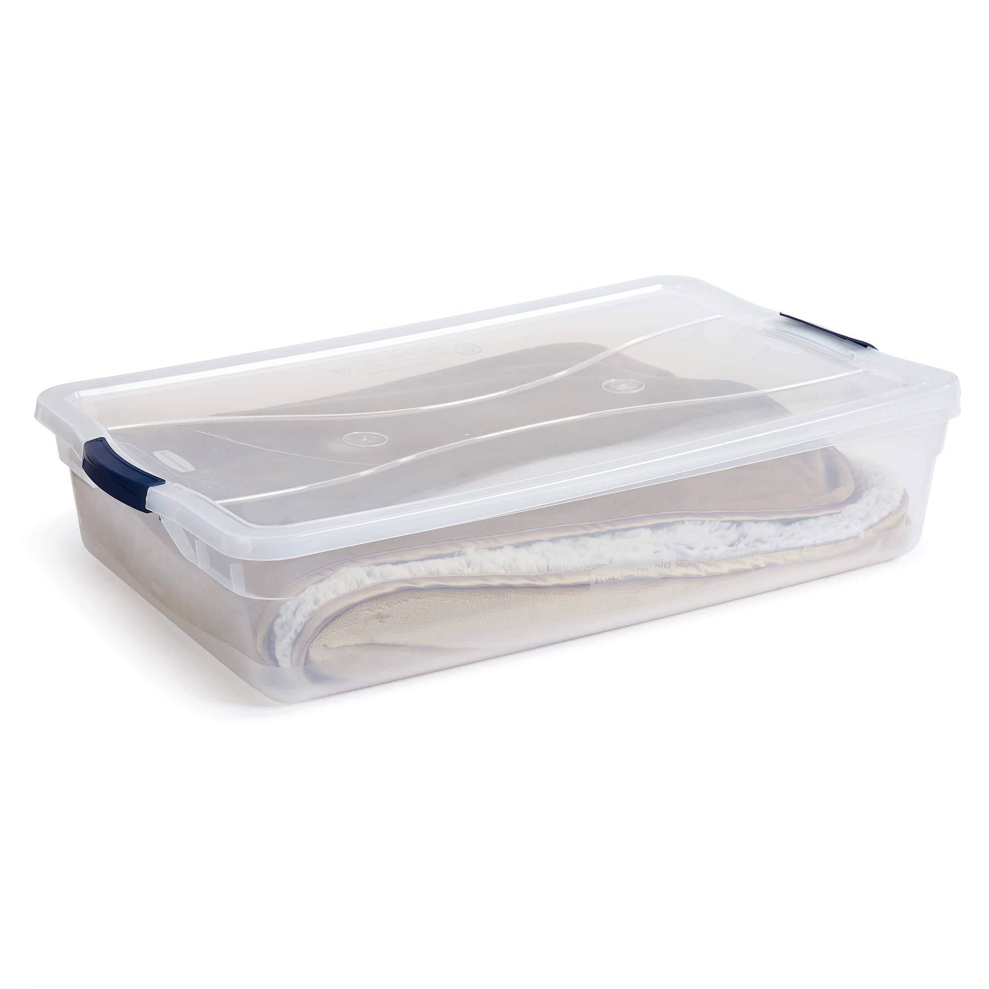 Cleverstore 42 Quart Stackable Plastic Storage Container Organizer Bin with Latching Lids for Garage (4 Count)