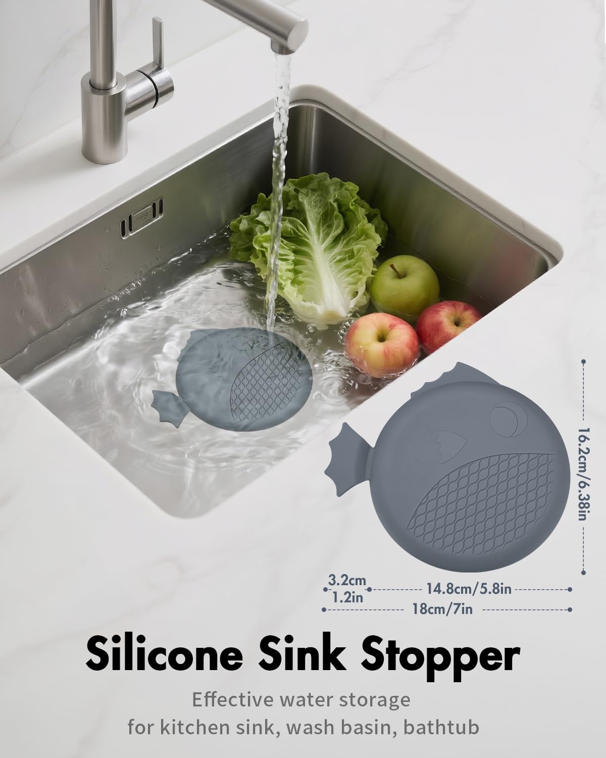 Upgraded Reversible Sink Drain Strainer & Kitchen Sink Stopper Set