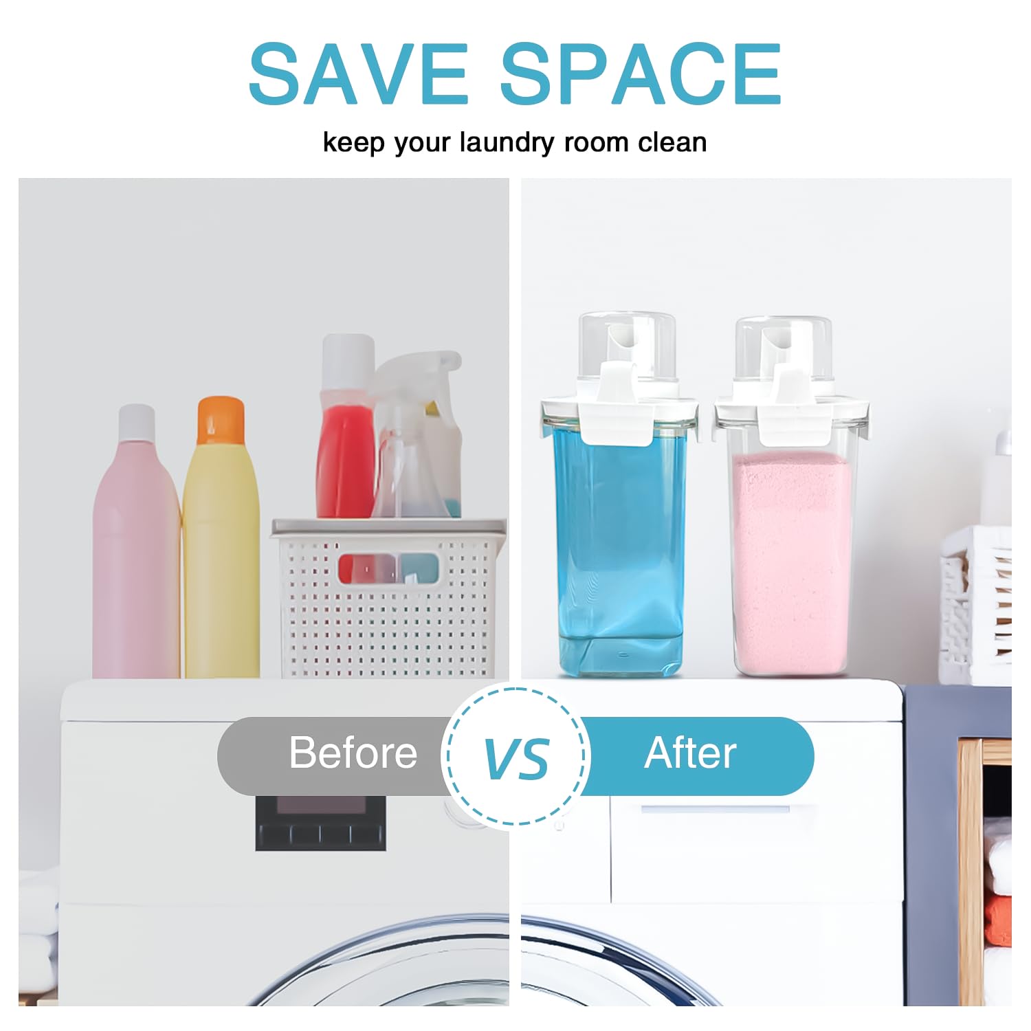 2 Pack Laundry Detergent Dispenser (122 Fl Oz)