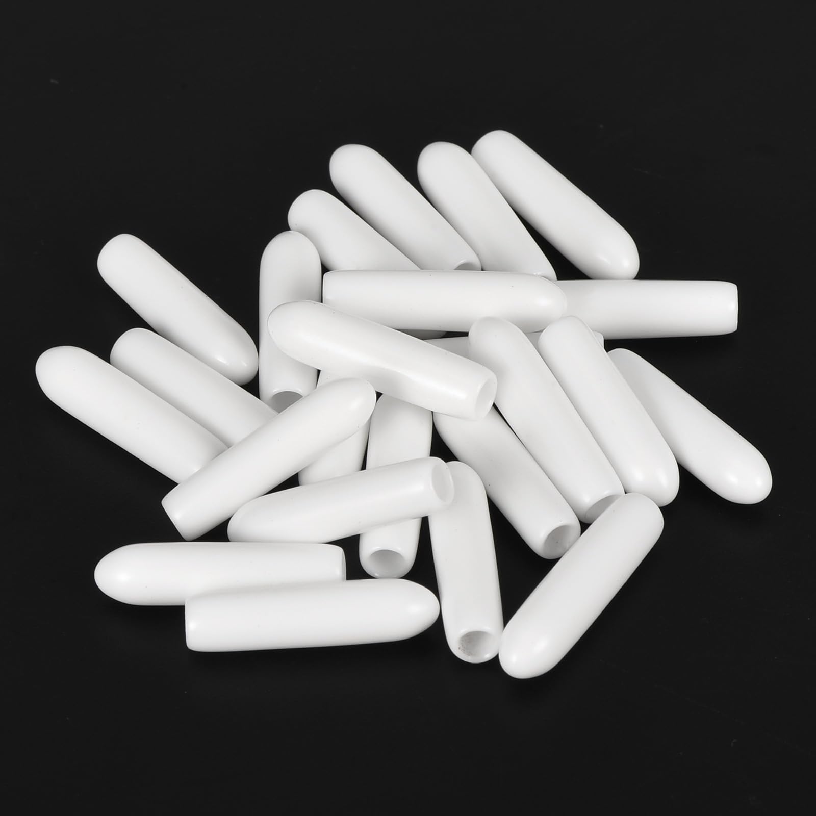 20pcs Rubber End Caps 2.5mm ID Vinyl Round End Cap Cover Screw Thread Protectors White