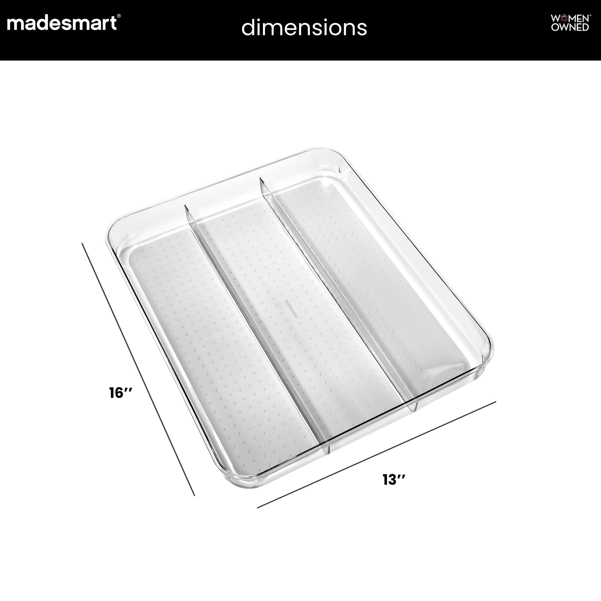 Clear 3 Compartment Utensil Tray