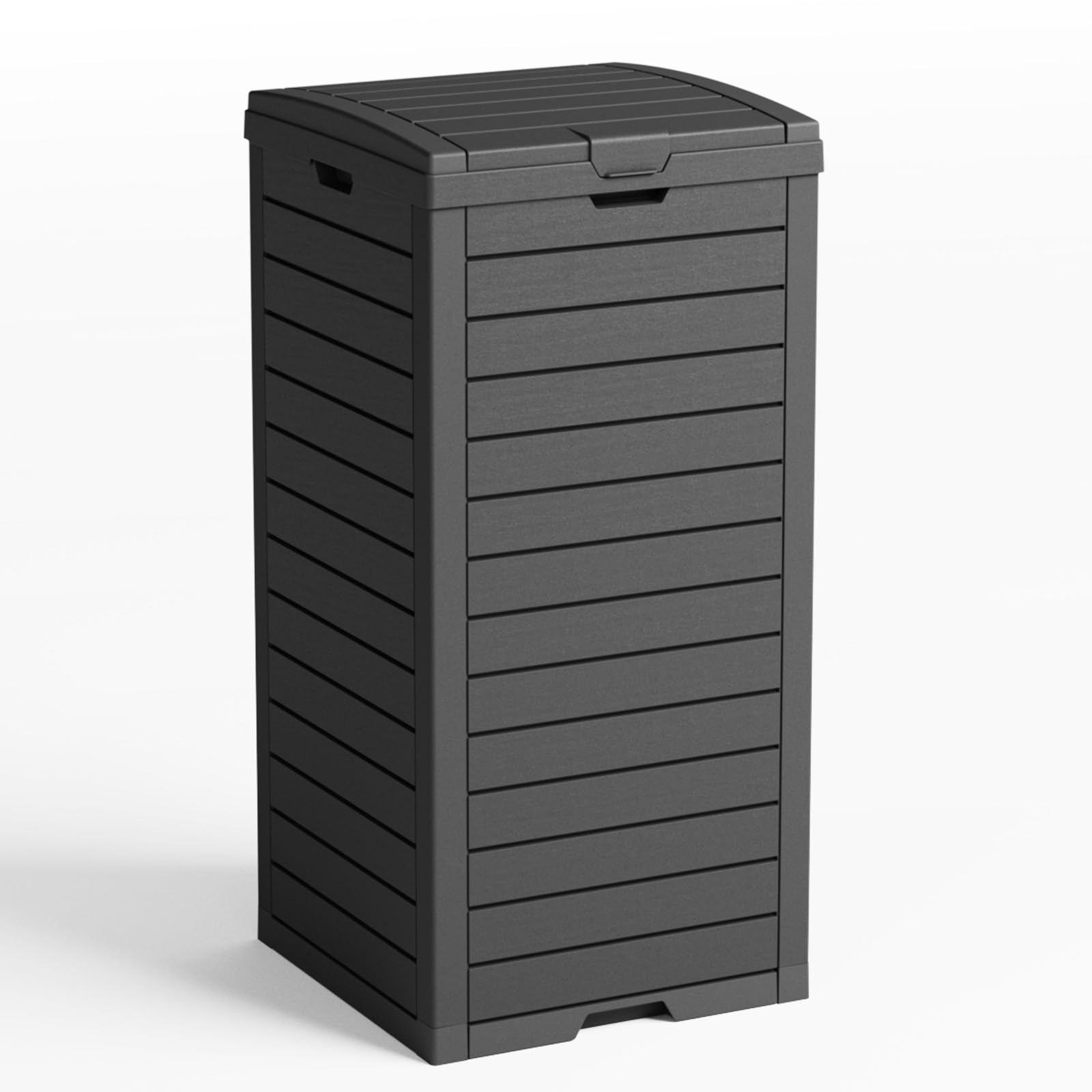 31 Gallon Outdoor Trash Can with Tiered Lid and Drip Tray