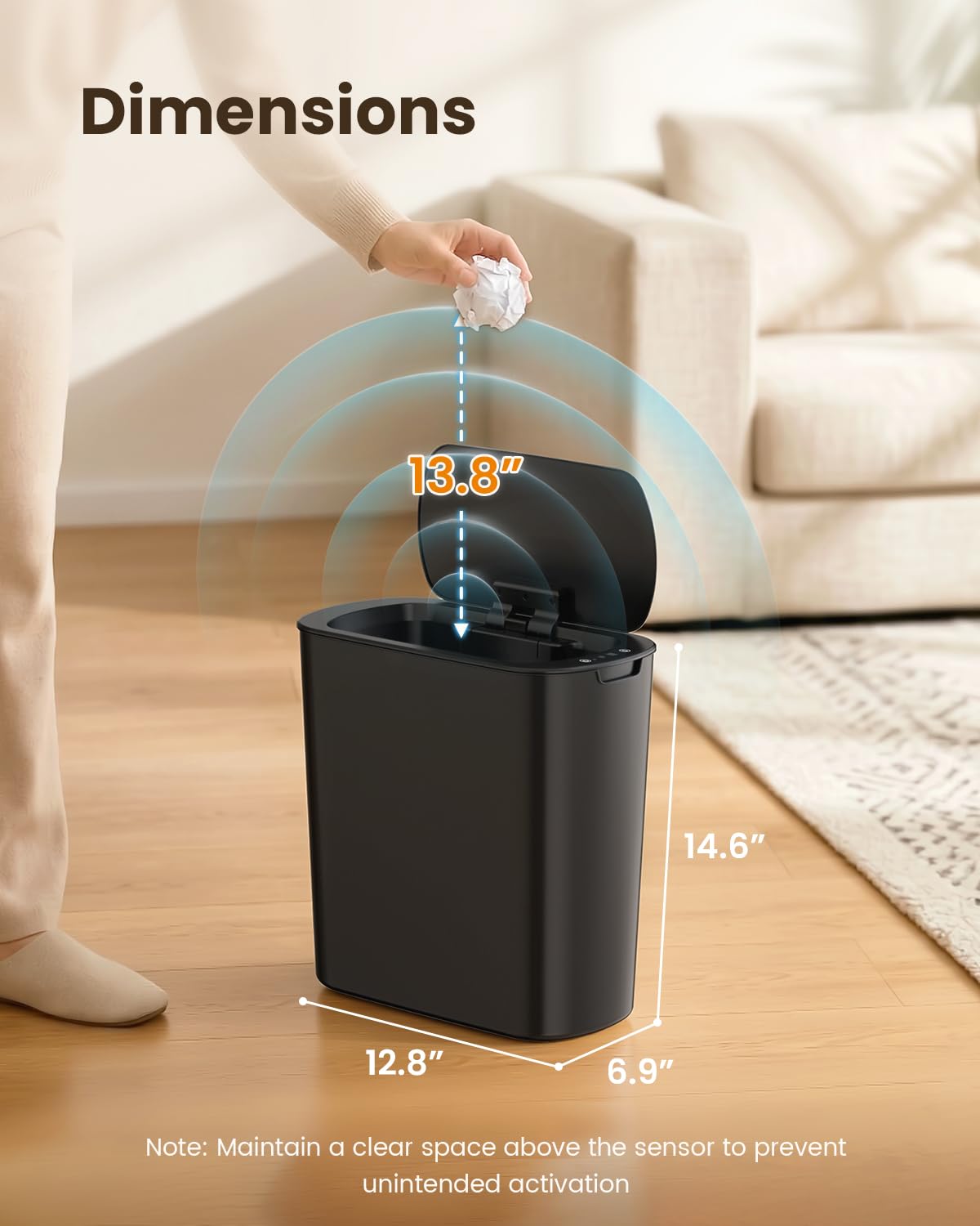 5 Gallon Automatic Bathroom Trash Can with Lid